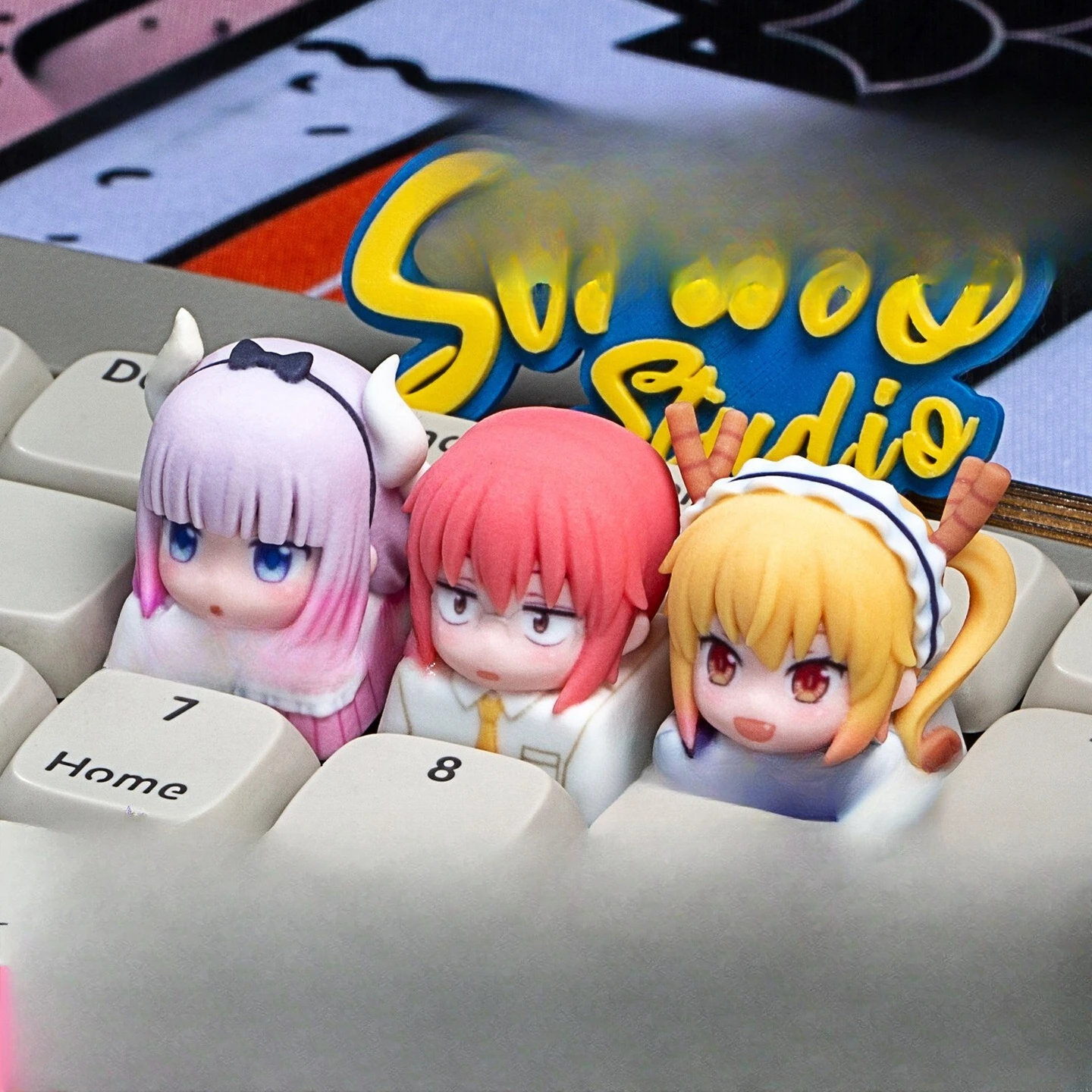 

Dragon Maid Theme Set Anime Keycaps 3D SA Resin Artisan Keycaps Custom Original Handmade for Mechanical Keyboard 1pc Accessories