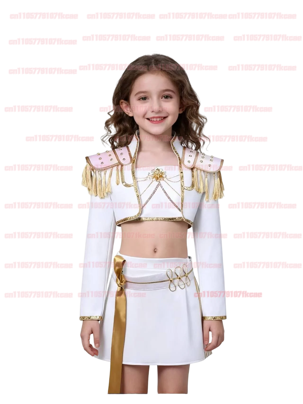 어린이 애니메이션 K-팝 악마 사냥꾼 코스프레 의상 세트 가발 포함 화이트 가죽 유니폼 의상 조이 루미 미라 할로윈 카니발용