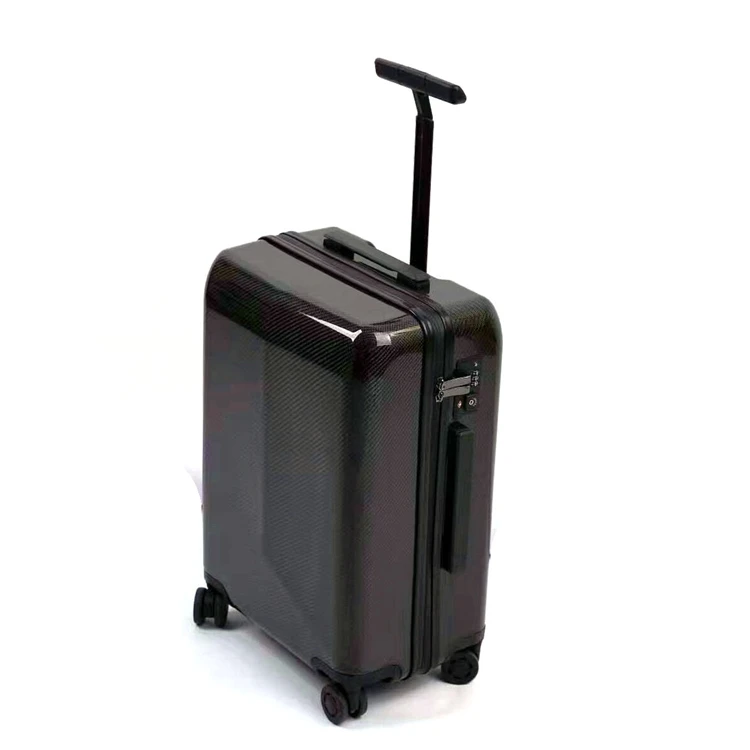 carbon fiber 20 inch suitcase set trolly luggage travel bag for business