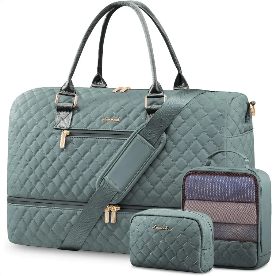 

LOVEVOOK Travel Duffle Bag for Women Weekender Overnight Bag with Shoe Compartment Carry on Bag with Toiletry Bag Gym Duffel Ba