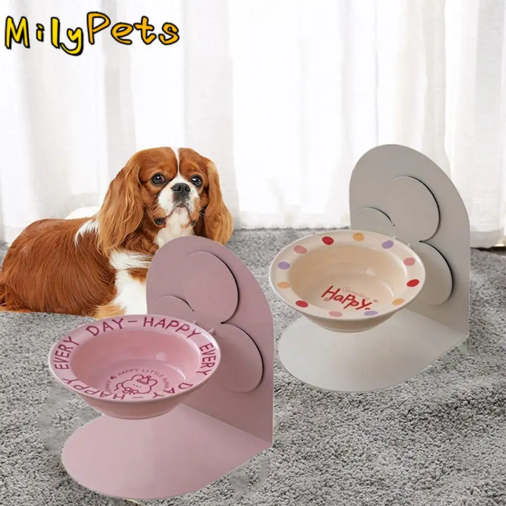 

Detachable Ceramic Cat Bowl Protects Cervical Adjustable Height Cat Drinking Bowls with Magnetic Stand Anti-slip Dog Bowl