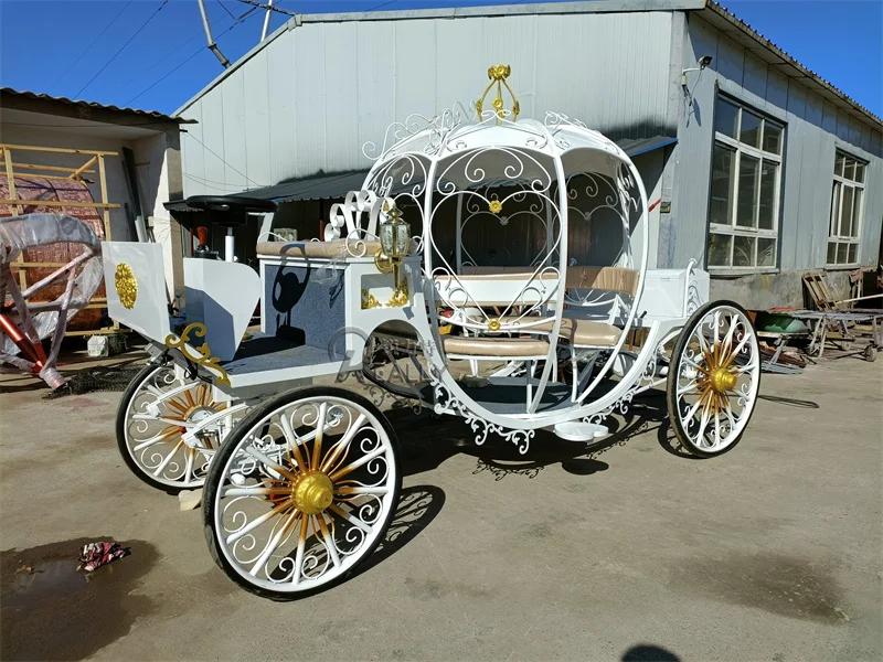 

Horse Rickshaw Royal Type Electric Tricycle Mobile Outside Cart Prinss Cinderella Pumpkin Car Luxury Carriage Double Row Seat