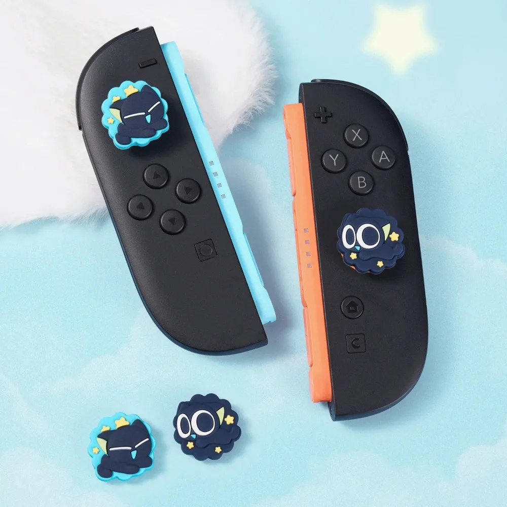 Urocze czarne nakładki na joysticki w kształcie kota, kompatybilne z Switch 2 – silikonowe nakładki GeekShare Luo Xiaohei Series NS2. — zdjęcie produktu 4