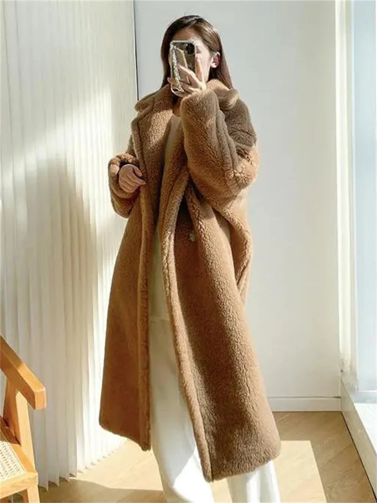 Thicken Warm Teddy Faux Fur Coats Luxury Loose Long Furry Jacket Women Winter Plush Casaco Korean High Quality Elegant Chaquetas