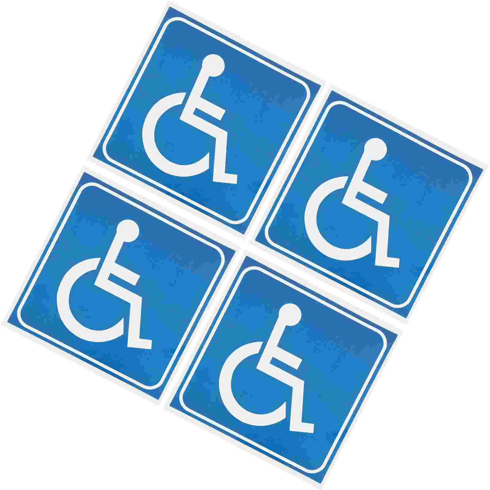 4 Pcs Wheelchair Sign Disabled Decals for Car Window Disability Stickers Symbol Pvc Adhesive Self