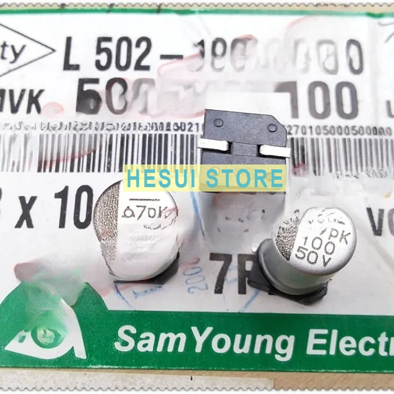 100uF 50V Sam Young MVK chip electrolytic capacitor 8x10