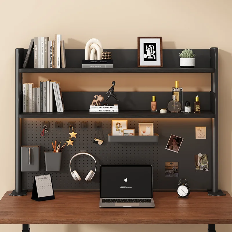 E-sports Style Multi-layer Perforated Board Storage Rack Student Study Desk Bookshelf Office Computer Desktop Storage Shelf