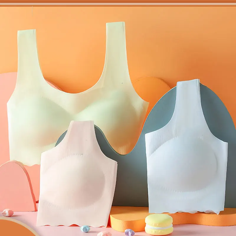 Girls Bra Breathable Sports Training Bra Seamless Teen Girl Underwear Solid Color Tops Crop Teens For Girls