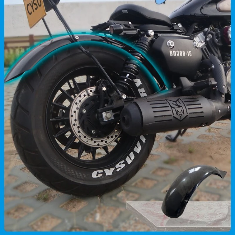 Applicable to Jinjila gray stone BD300 short tail modification extended rear fender accessories bobber retro long mud tile