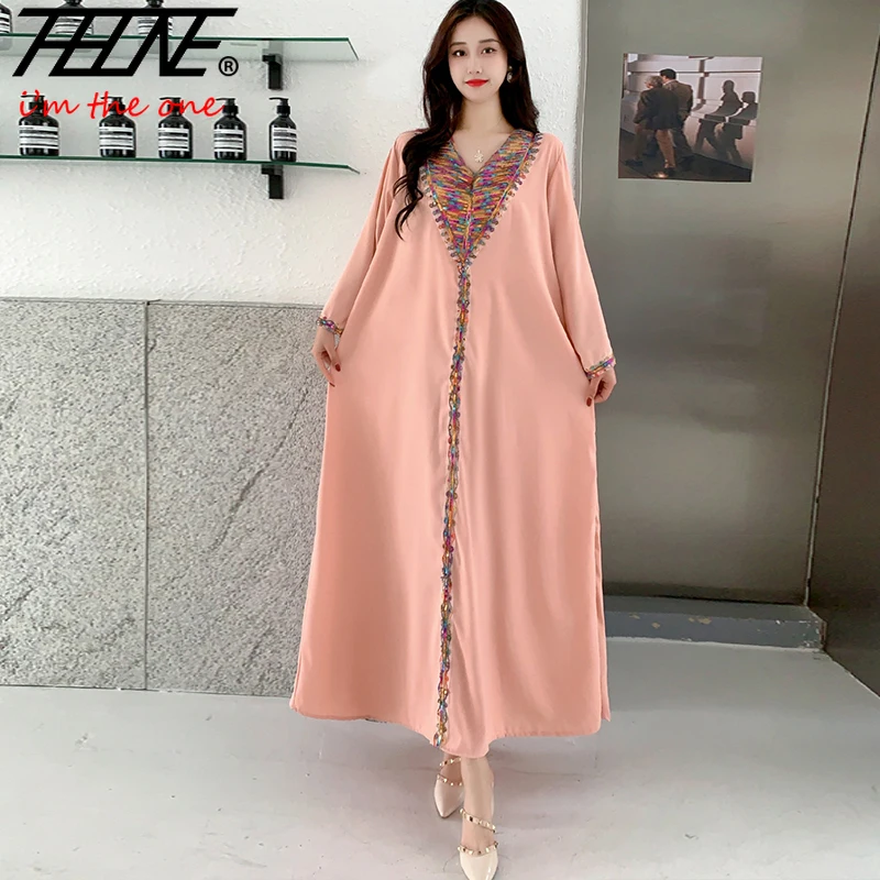 Fashion Summer Dress Women Clothing Bohemian Holiday Beach Boho Korean Style Loose Long Sleeve Vestidos De Mujer Robe Dresses