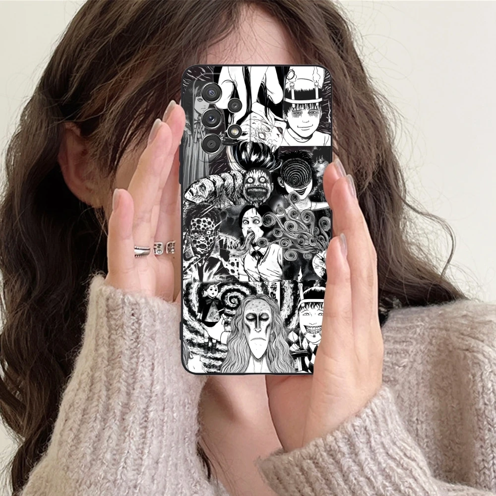 Junji Ito Cool Souichi Mobile Cell Phone Case for Samsung Galaxy Note 20 10 Plus Ultra Black Soft Phone Cover Shell