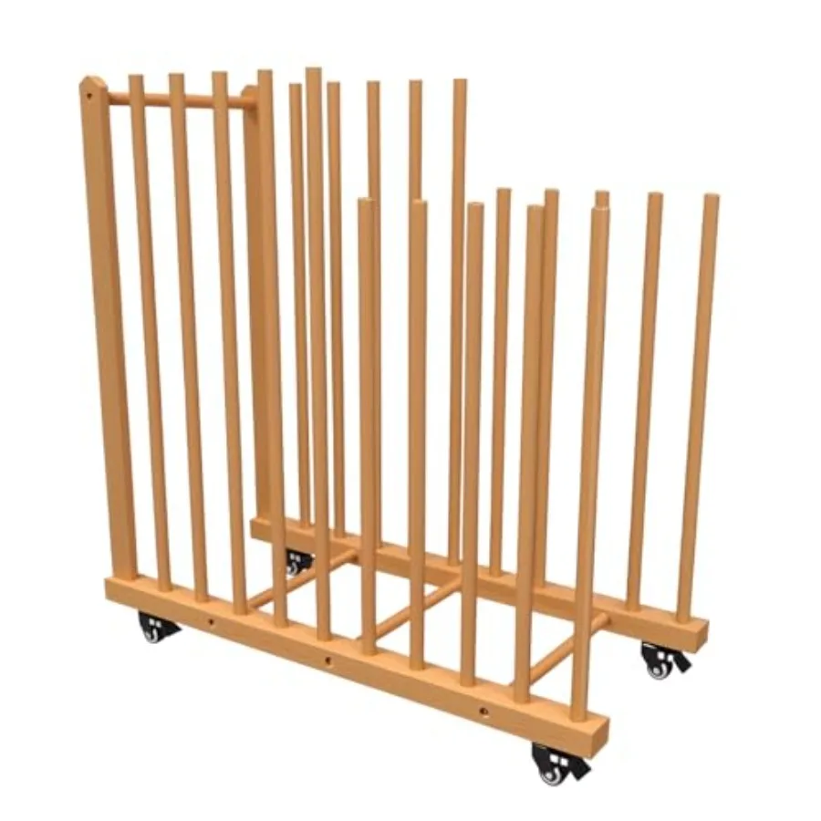 

Стеллаж для хранения произведений искусства: деревянная подставка для сушки и хранения картин с ручкой и колесиками, для художественных студий, мольбертов и принтеров