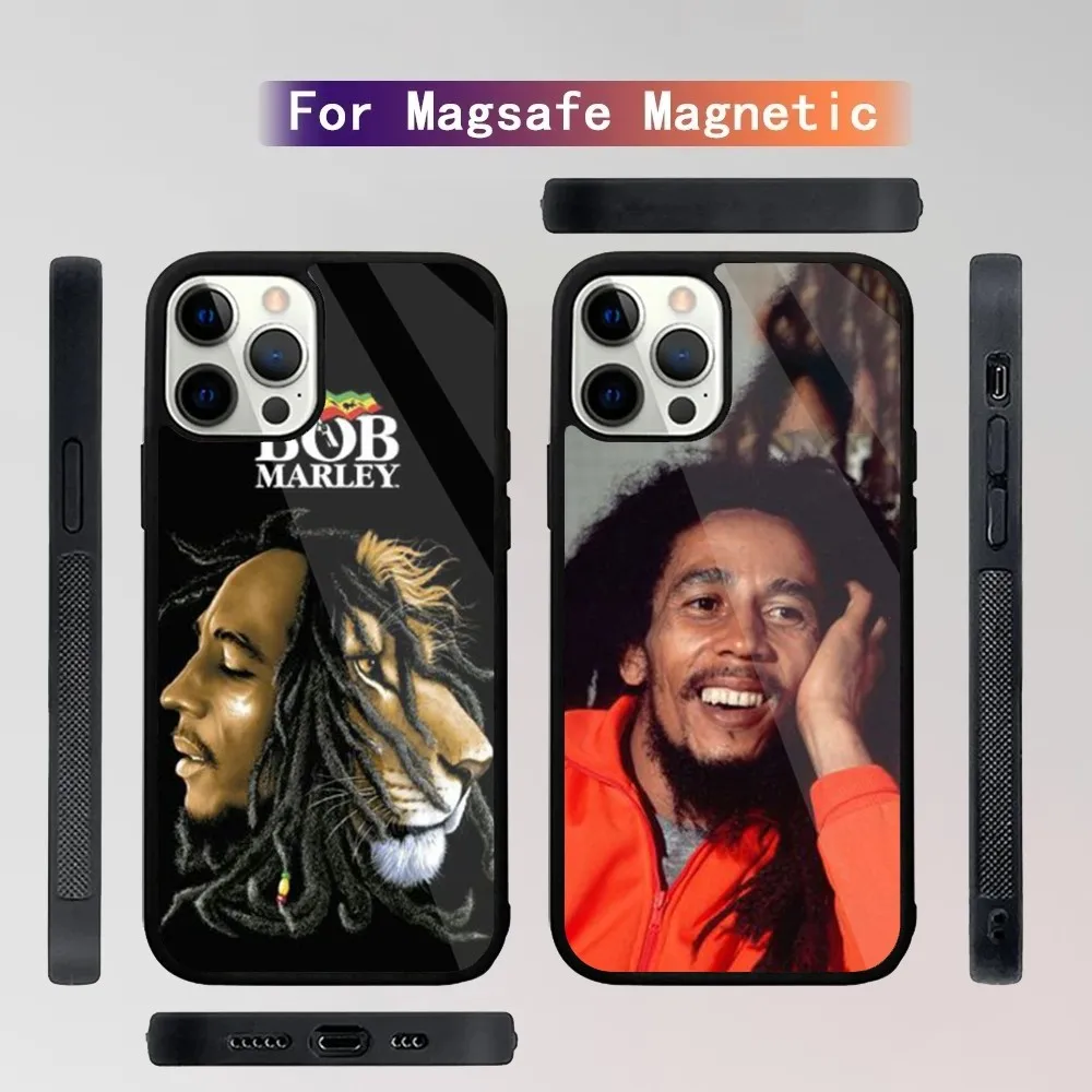 Singer Bob Marley  Phone Case For iPhone 15,14,13,12,11,Plus,Pro,Max Mini Magsafe Magnetic Wireless Charging