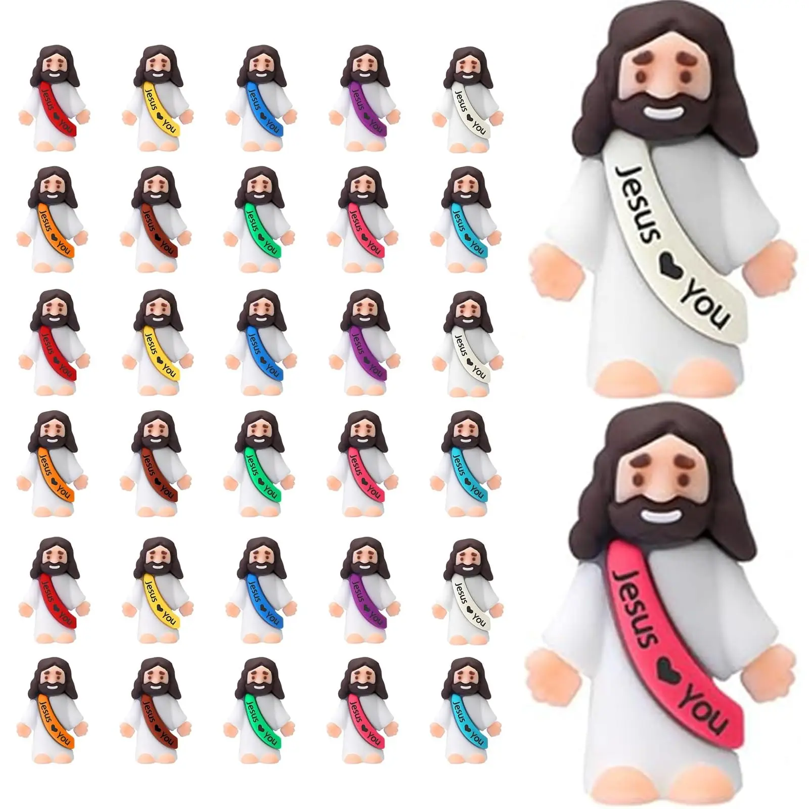 

Little Jesus Figures, Mini Jesus Figurines in Bulk, Multicolor Tiny Jesus Figures, Miniature Figurines to Hide and Seek Religiou