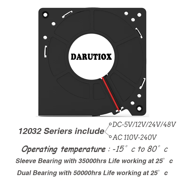 1 pz DC 5V 12V 24V 48V 110V 220V ventola radiale 120x120x32mm 120mm doppia sfera ventilatore portatile industriale 12032B 12cm Turbo ventola di raffreddamento