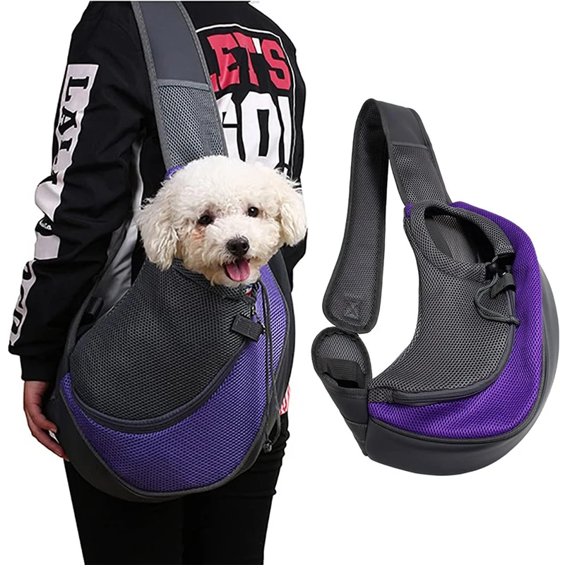 Pet Puppy Carrier for Outing Travel Mesh Breathable Shoulder Bag Large Space Pet Front Bag Suitable for Walking Cat Carrier Bag