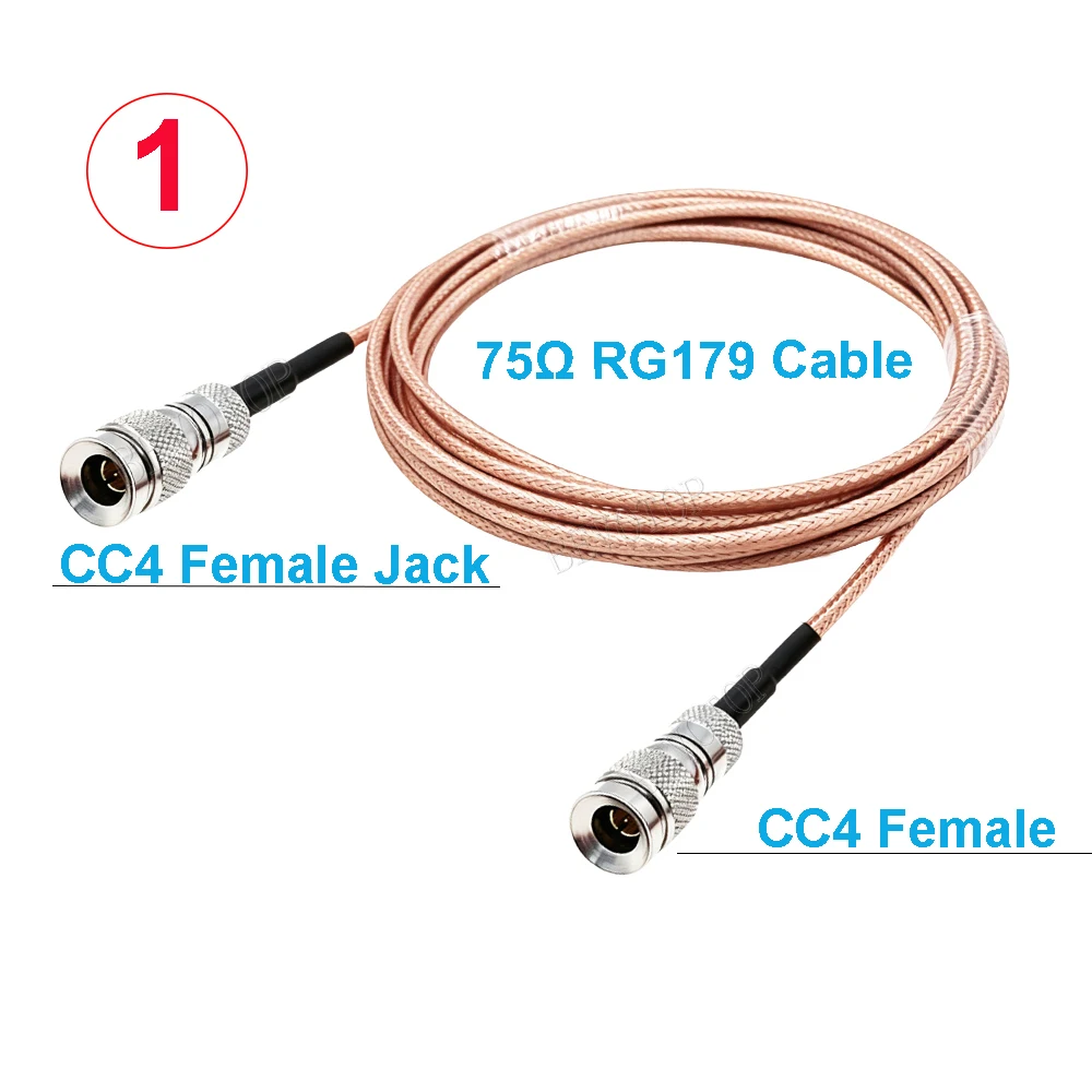 1Pcs DIN 1.0/2.3 Mini BNC CC4 Male to CC4 Male Plug Connector 75 Ohm RG179 Cable Assembly RF Coaxial Pigtail Jumper HD SDI Cable