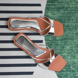 Z Women's Outdoor Flat Slippers Summer Slides Woman 2025 Fashion Designer Ladies Slipper Sexy Thin Strap Casual Beach Sandals
