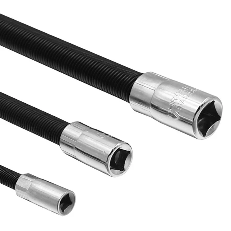 

B-Est 3 Piece Set Kit Electric Wrench Elastic Connecting Rod Universal Flexible Shaft Quick Ratchet Wrench Spring Extension Rod