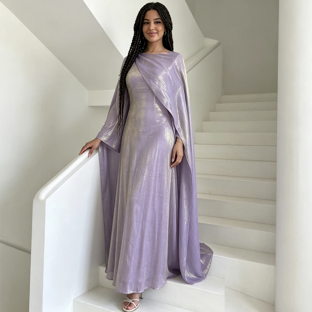 

Women Evening Party Cape Dress Abaya Dubai Kaftan Djellaba Islam Jalabiya Caftan Marocain Femme Robe Muslim Longue Vestido Largo