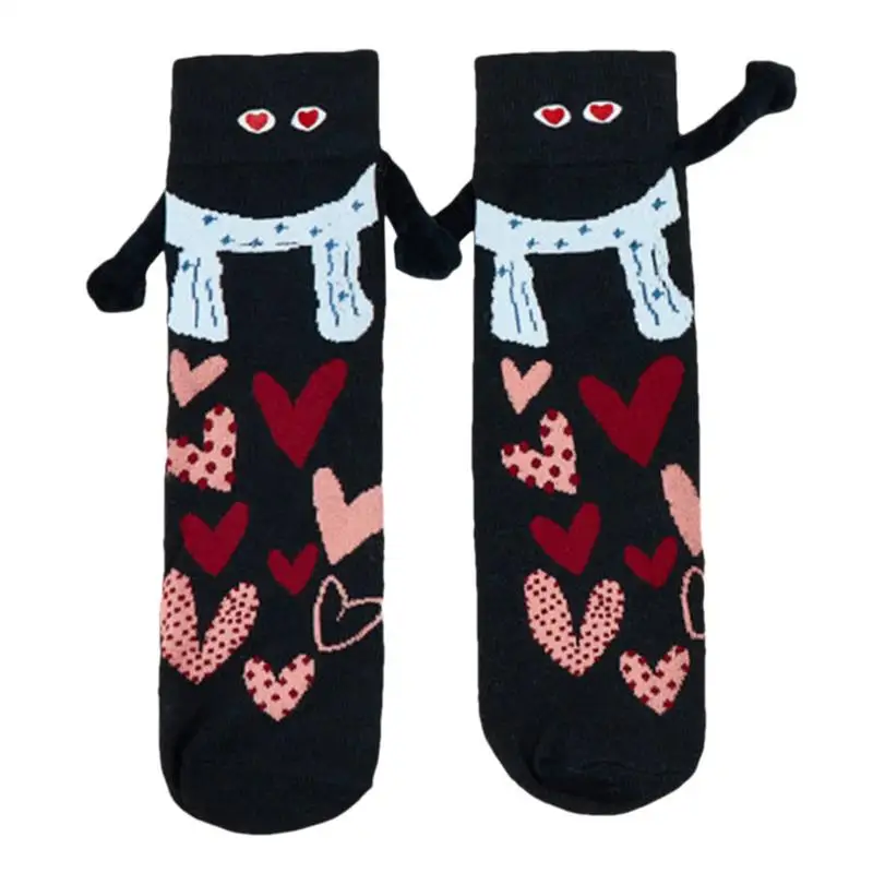 Magnet Socks Holding Hands Funny Couple Magnetic Hand Socks Unisex Mid-Tube Socks Festival Stocking Stuffer For Valentine's Day