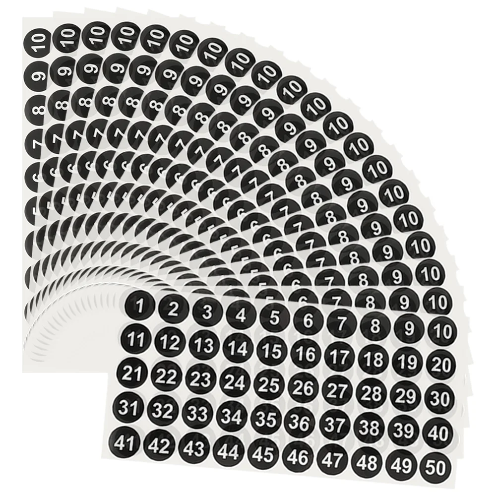 

20 листов круглых наклеек для офиса с небольшими цифрами с покрытием бумажные прозрачные пленочные этикетки