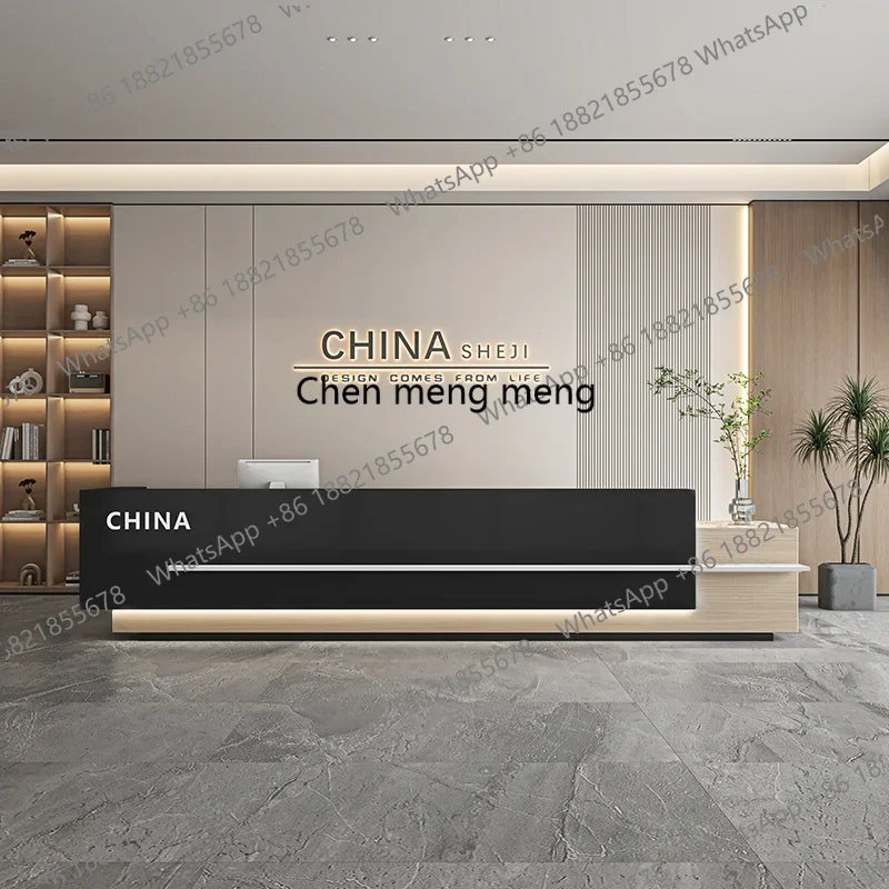 

Стойка ресепшн X173 Deep Storage: Роскошный современный L-образный стол для приемной, мебель для салонов красоты и ресепшн