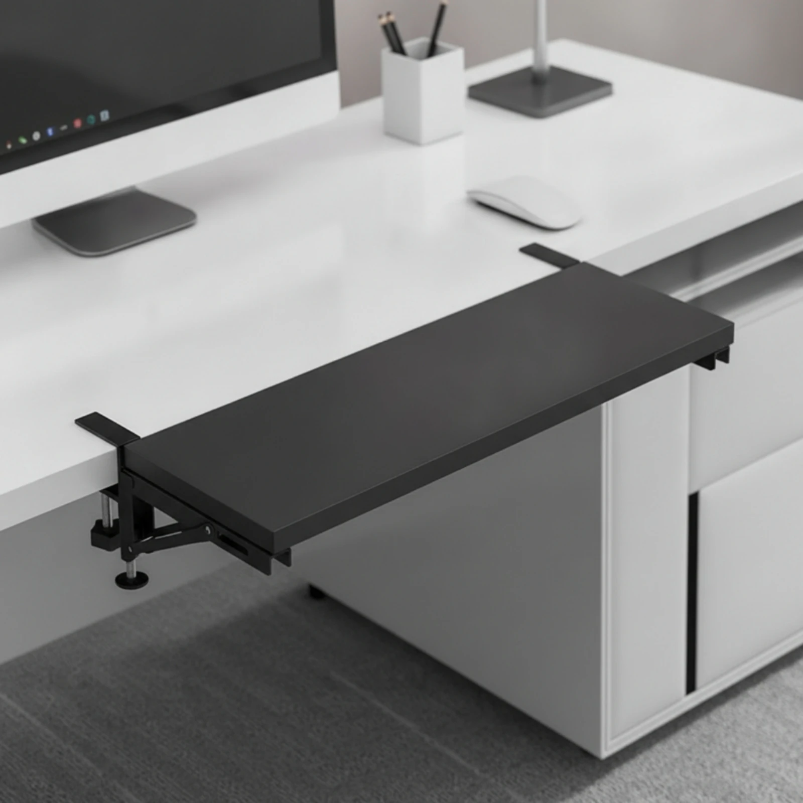 Clamp-on Desk Extender No-Drill Foldable Desk Extension Board Tray Space-Saving Furniture Easy to Install