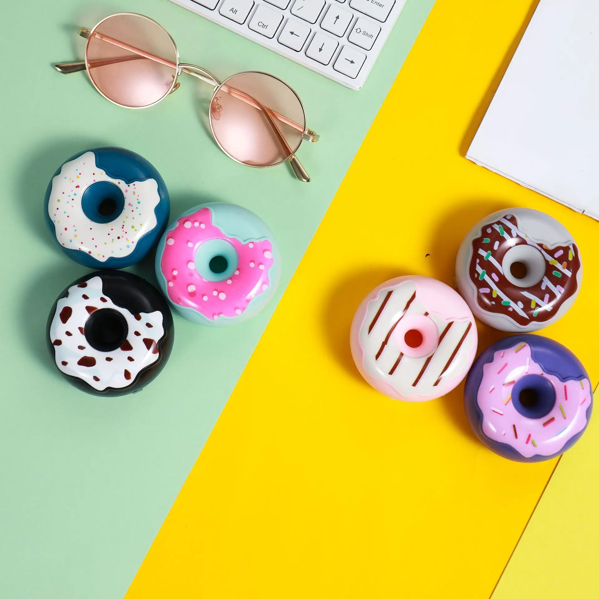 Donut หูฟังสำหรับเด็กหูฟังน่ารักเฮดโฟนแบบเสียบหูสายหูฟังโดนัท Macaron วันเกิดของขวัญน่ารักหูฟังเก็บกรณี