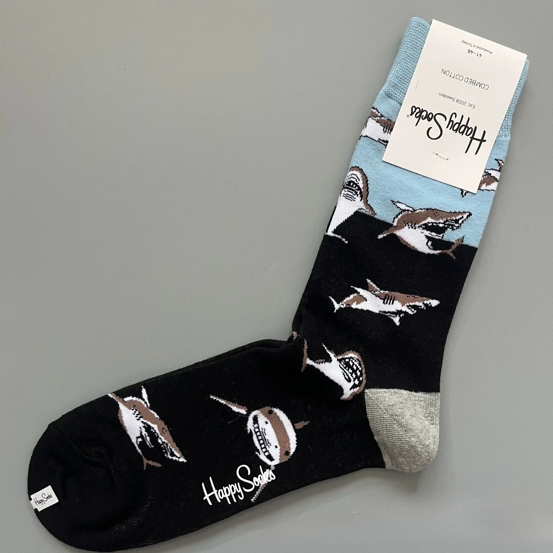 Katoenen Happy Socks Klassieke Crew Sock-schoen voor heren, maat 10 - 13, zacht