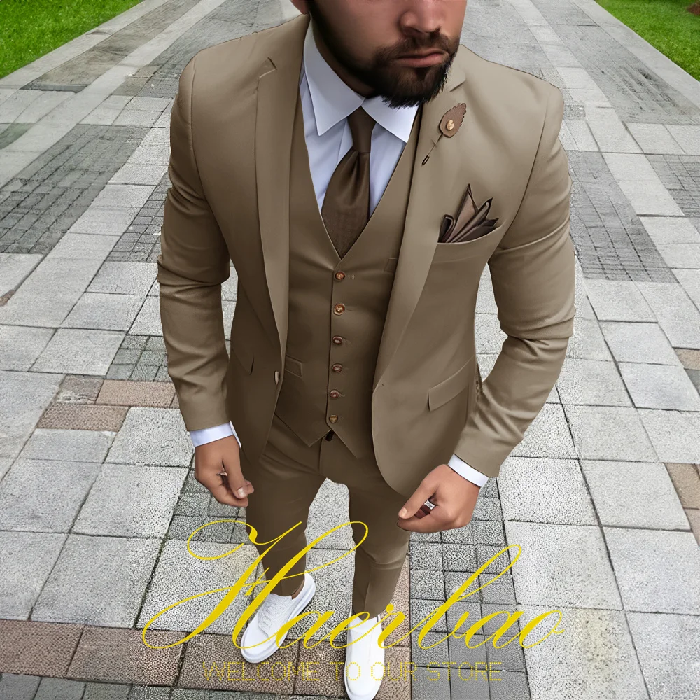 Suit for Mens Business Formal Three-Piece Suit Jacket Vest Pants Wedding Groom Tuxedo Slim Fit Blazer