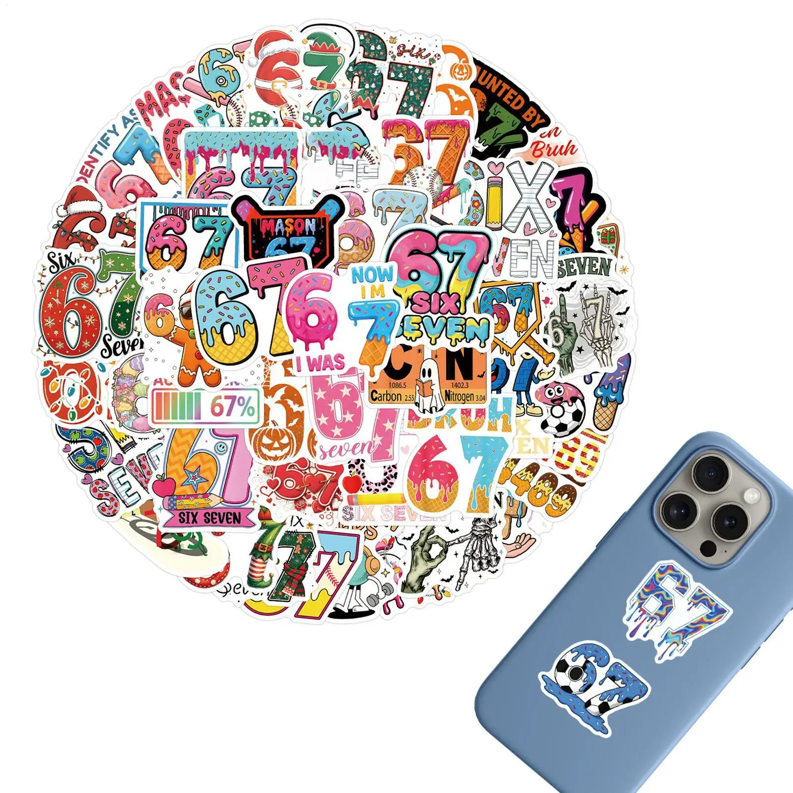 

Наклейки для ноутбука, водонепроницаемые наклейки 6, 7, 57 шт., наклейки для скрапбукинга для ноутбука, ведения журнала, ноутбука, чемодана, скейтборда