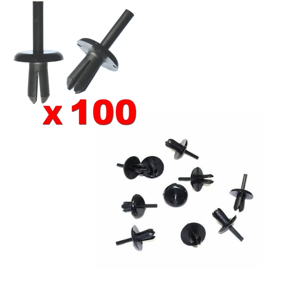 100PCS Plastic Snap Clips For Defender 90 110 130 Wheel Arch Mud Spat Push Rivet Plastic Clips Land Rover