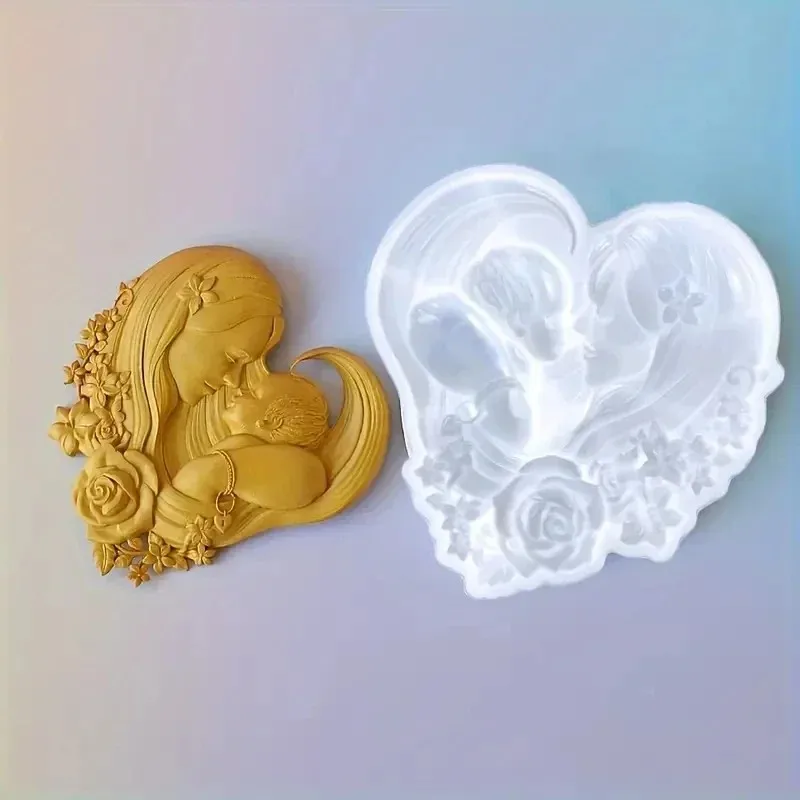 1pc diy silicone cake mold with mother and youngsters design-ideal for milk mousse,chocolate,fondant baking-reusable kitchen - view 2