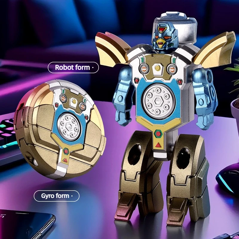 1pc che trasforma il giroscopio da dito e il robot Mecha Fidget Toys con gioco sensoriale elastico Regalo in plastica durevole per il divertimento della festa di compleanno