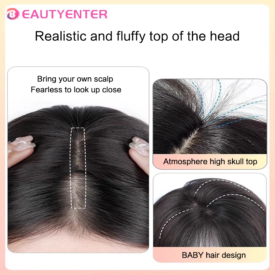 BeautyEnter Synthetic Bangs wig for women with natural fluffiness and increased hair volume 3D eight character facelift bangs