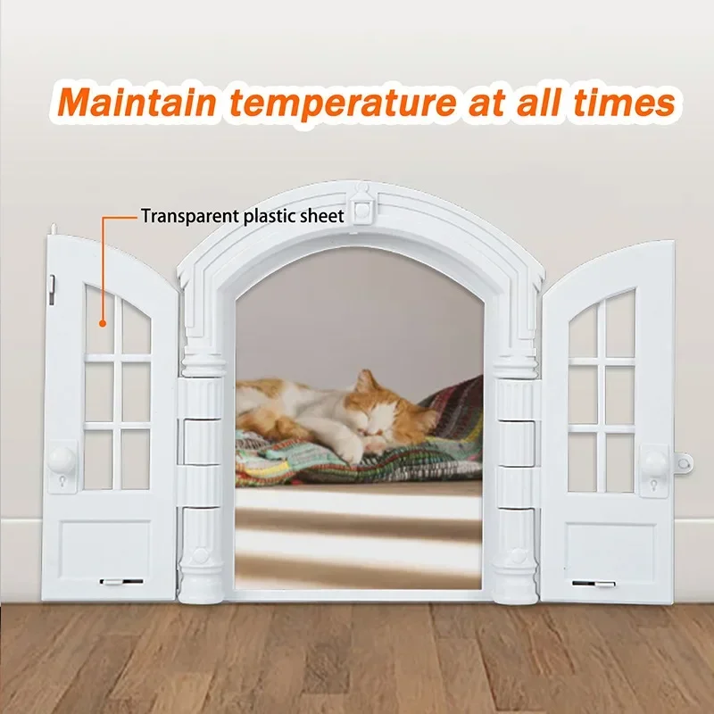 Pet Door 1PC Cat and Dog Doorway Stopper Entry Fence No Flap Door Stopper Pet Kennel Hole House Pet Supplies