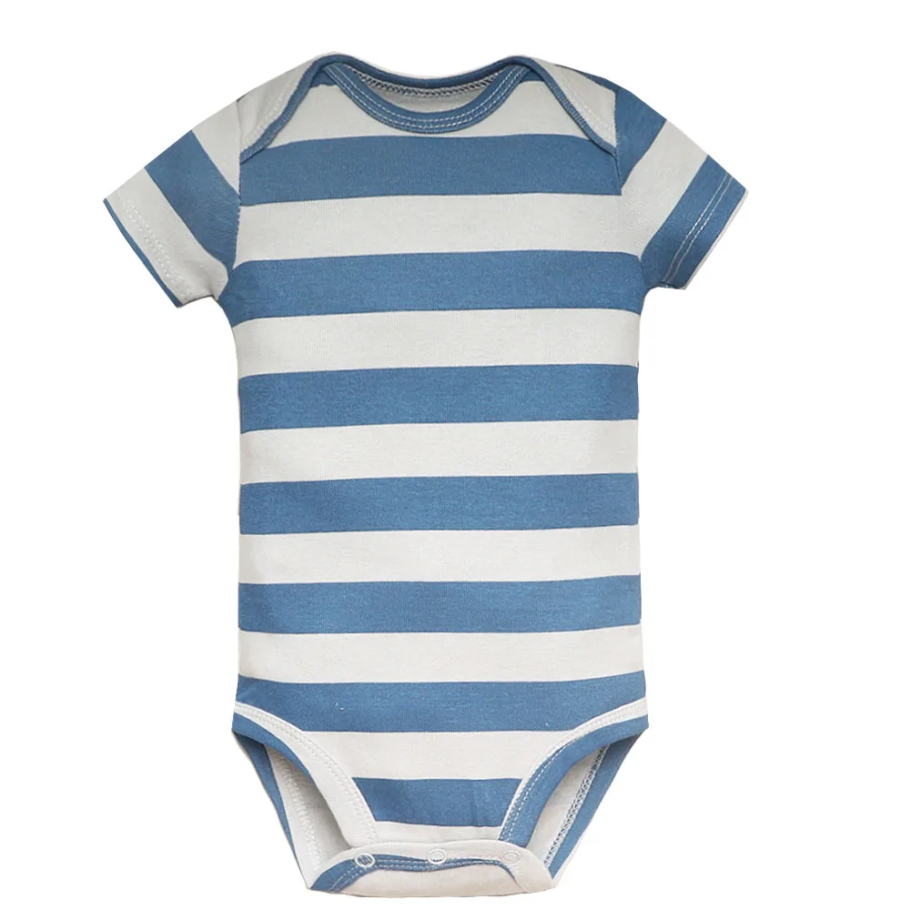 5PCS/Lot Unisex Bodysuits 2023 Newborn Baby Girl Clothes Cotton Cartoon Baby Boy Clothes Set Summer Stripe Bebe Clothing