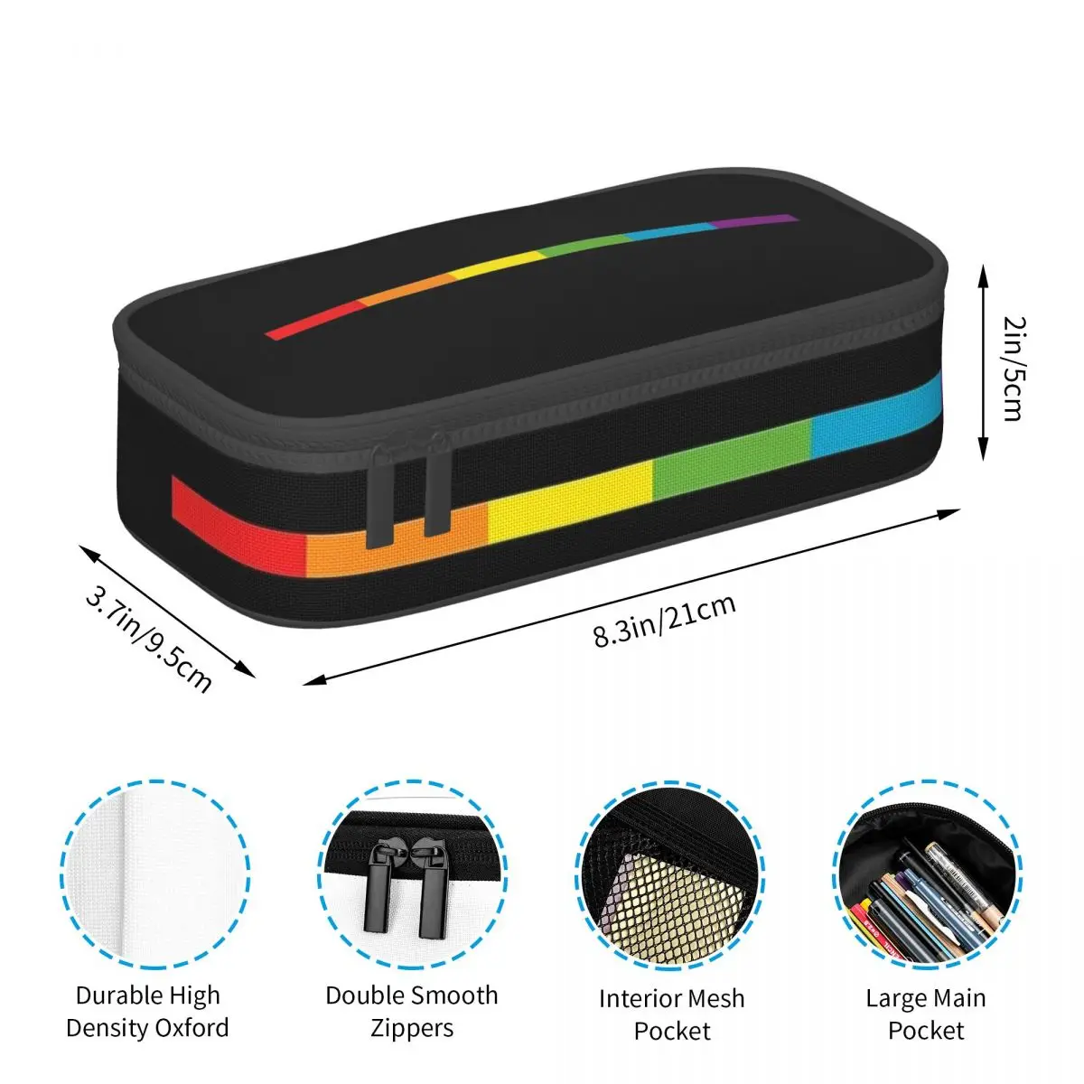 LGBT Thin Subtle Modern Rainbow Flag Pencil Cases Big Capacity Pen Bags Pen Box Pencil Pouch For Boys Girls Students School