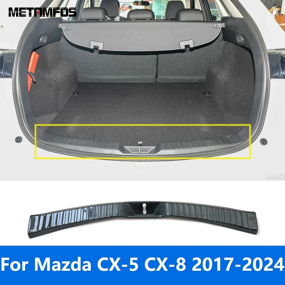 For Mazda CX5 CX-5 KF CX-8 CX8 2017-2023 2024 Interior Rear Trunk Bumper Foot Plate Tail Door Sill Scuff Guard Plate Accessories