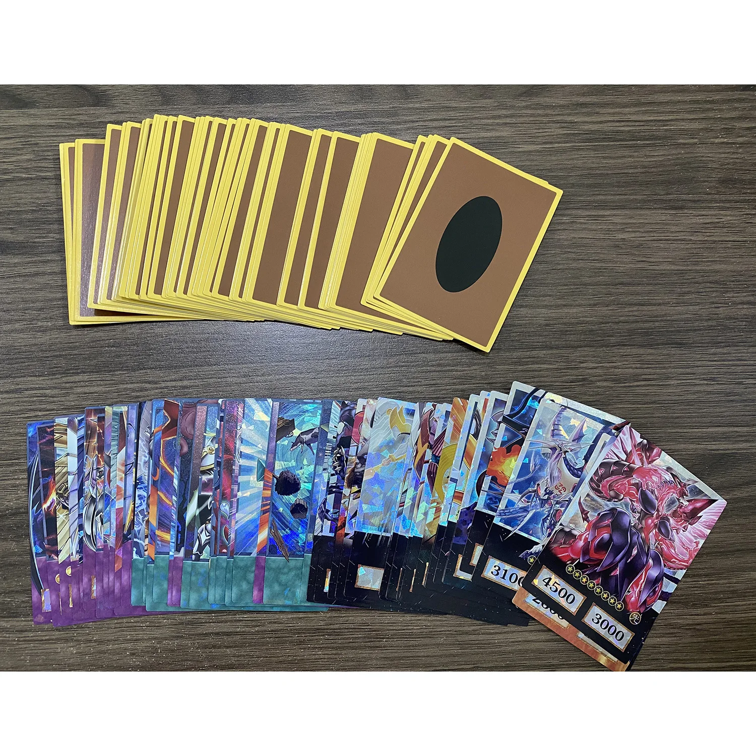 100Pcs Shiny Yu-Gi-Oh Anime Style Cards Blue Eyes Dark Magician Obelisk Slifer Ra Yugioh Dm Classic Proxy DIY Card Kids Gift image 5