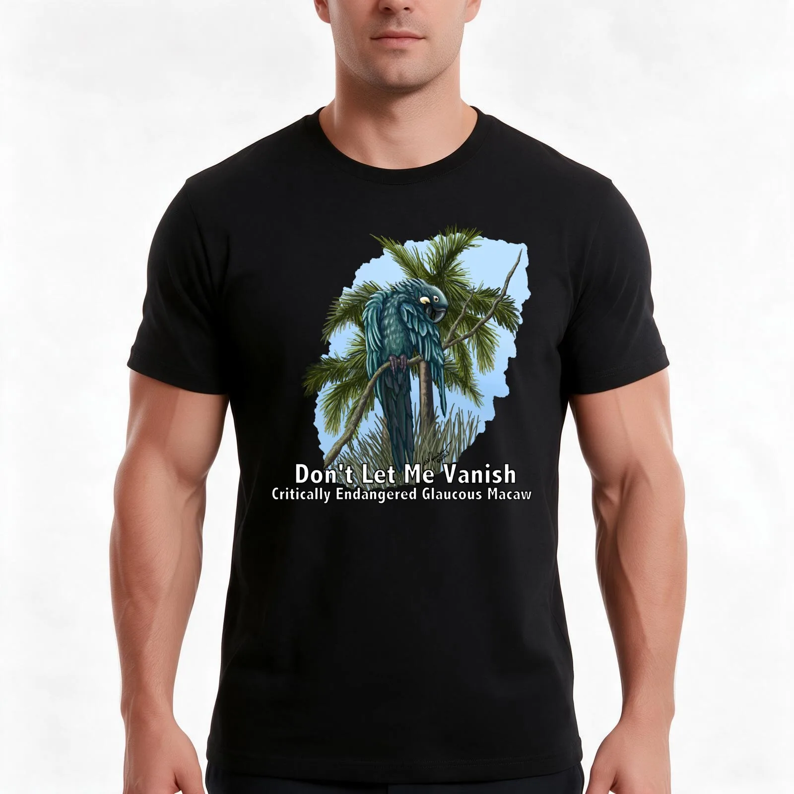Rare Glaucous Macaw T-Shirt Summer Casual Cotton Tee Oversized Streetwear Tops Vintage Graphic Print Loose Fit Short Sleeve
