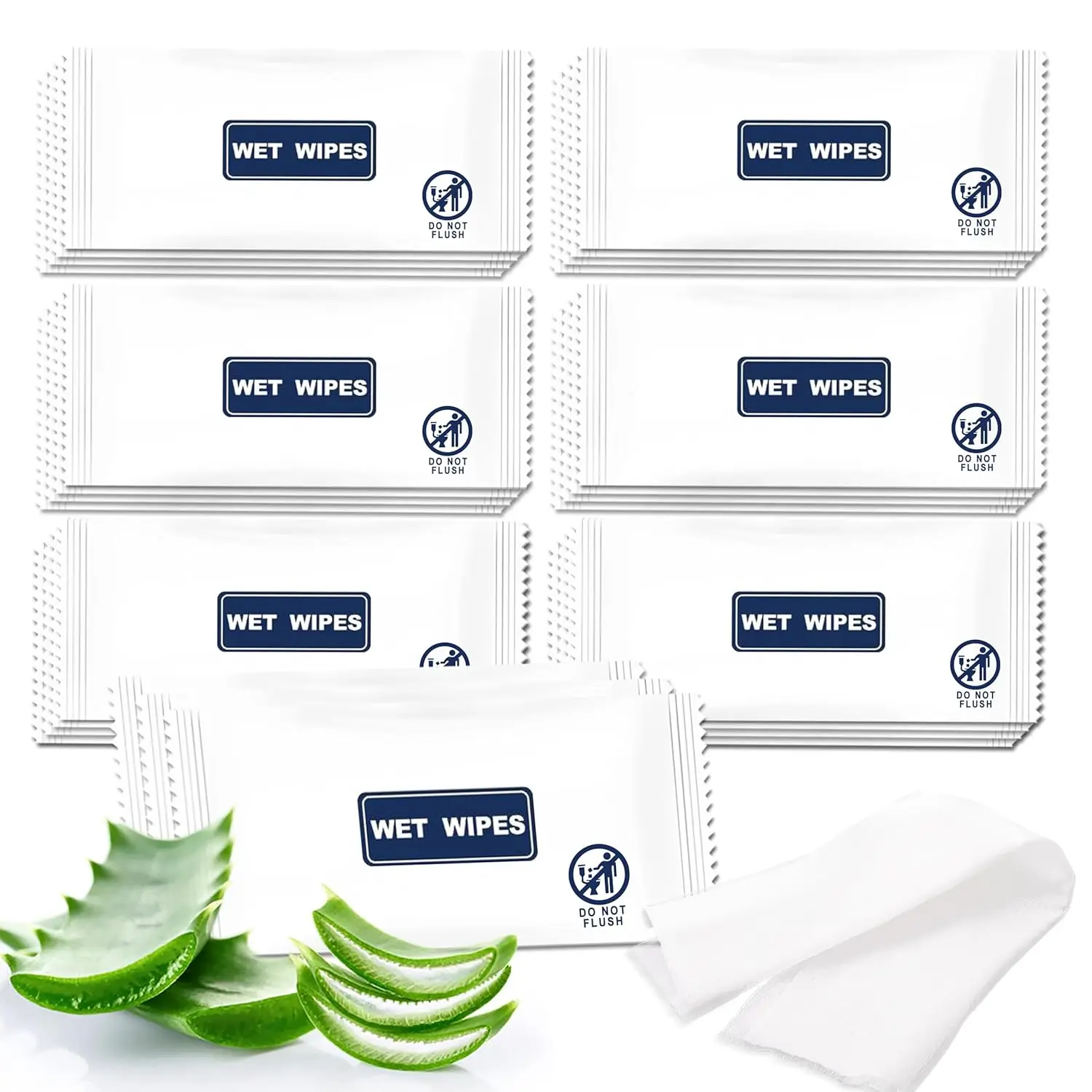 

200 pcs Individually Wrapped Disposable Wet Wipes for Skin Cleansing, Safe and Convenient with Aloe Vera for Daily Use