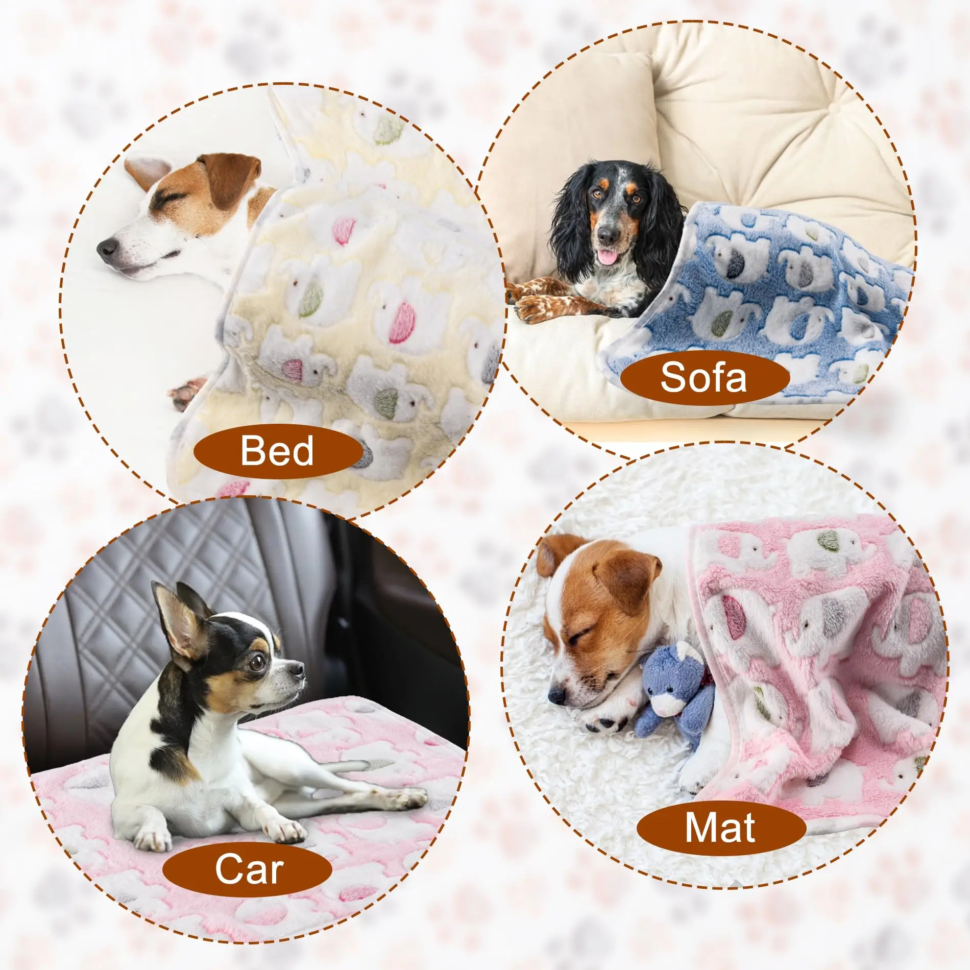 Superweiche Flauschige Fleece-Hundedecken mit Cartoon-Elefantenmuster, Premium-Flanell-Fleece-Haustierdecke für Hunde und Katzen – Detail 13