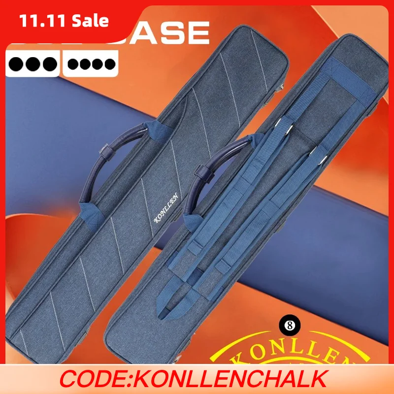 

KONLLEN-Оксфордский холщовый чехол для бильярдного кия, сумка большой емкости, прочный износостойкий чехол для переноски, 3 ягодицы, 4 вала, синий, черный