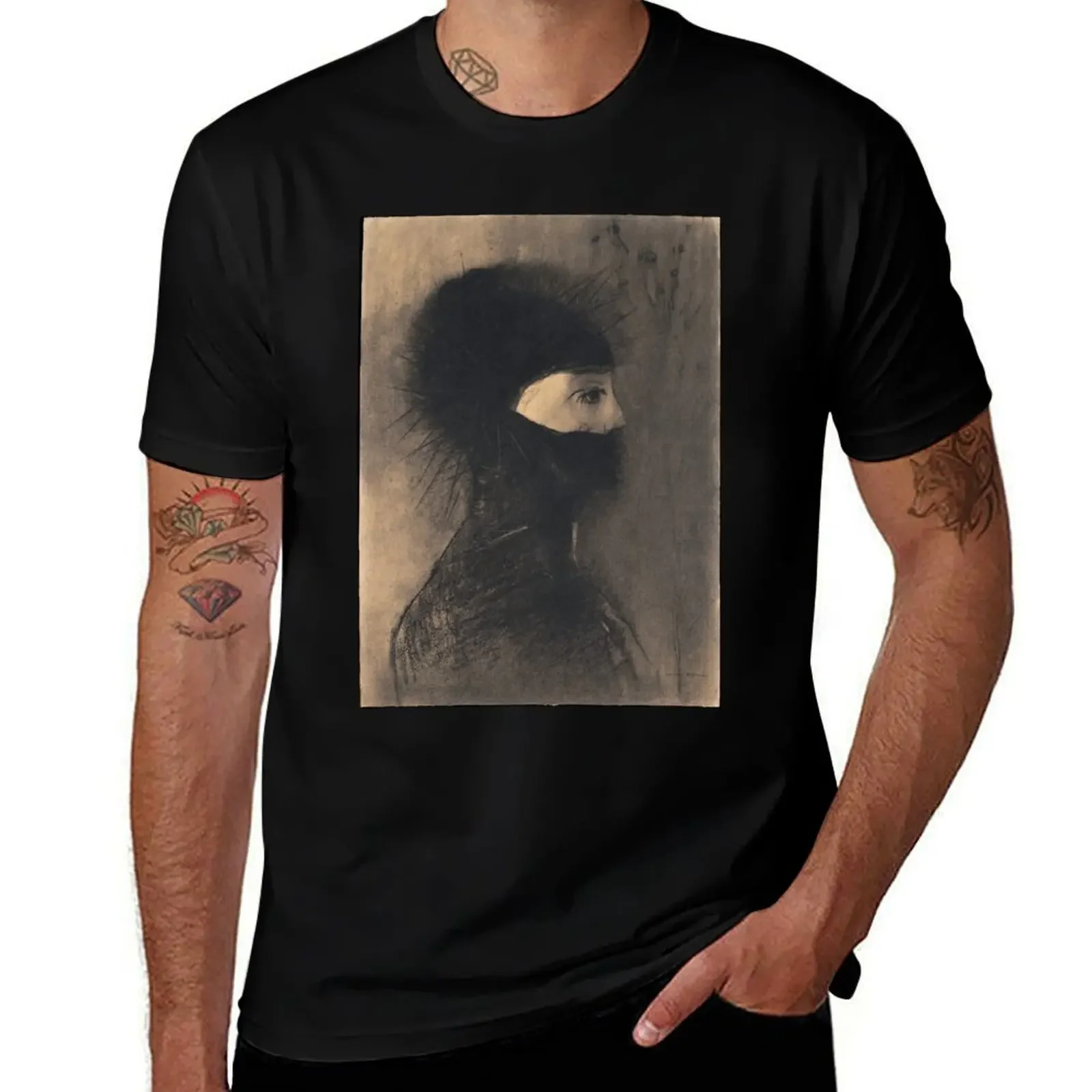 HD Armor, by Odilon Redon (1891) High Definition T-Shirt blacks summer top heavyweights designer t shirt men