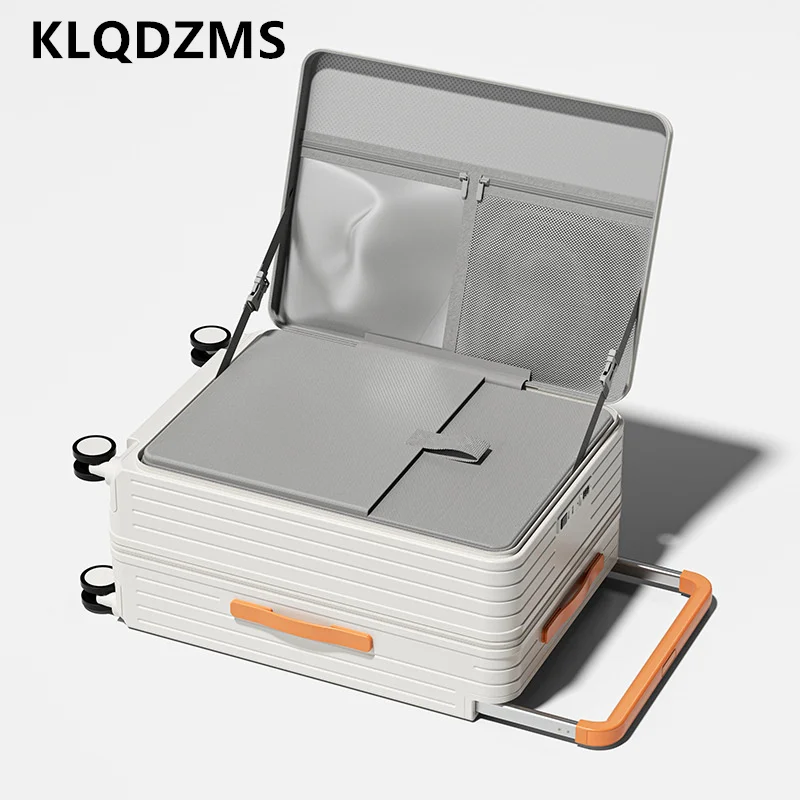 กระเป๋าเดินทาง KLQDZMS ABS+PC รุ่นใหม่ ขนาด 20 นิ้ว กระเป๋าขึ้นเครื่อง 24 นิ้ว 26 นิ้ว กระเป๋าเดินทางแบบมีล้ออเนกประสงค์ ช่องเสียบ USB สำหรับชาร์จ กระเป๋าเดินทางขึ้นเครื่องสำหรับผู้หญิง