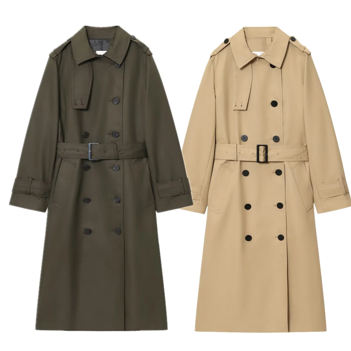 

Maxdutti Minimalist Trench Coat British Fashion Women's Long Vintage Overcoat Windbreaker Women's Jacket Woman Clothes Tops