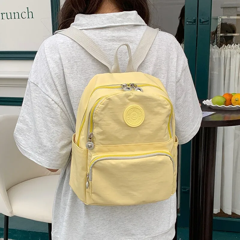 

fashion yellow backpack, women's casual versatile bag, mommy bag, lightweight travel backpack, canvas small backpack