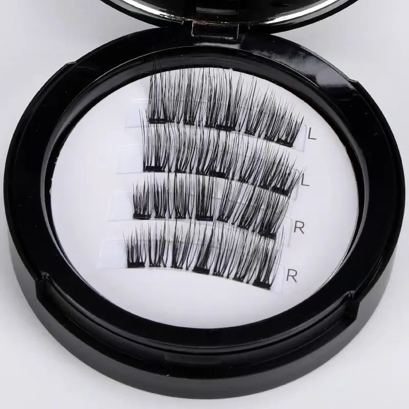 Hbzgtlad cílios magnéticos 14 pares reutilizáveis sem necessidade de cola cílios superiores grossos naturais com pinças magnéticas ferramenta de maquiagem